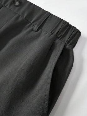 SHEIN بدلة رجالية للمراهقين - قميص أكمام قصيرة مخطط وطقم شورت