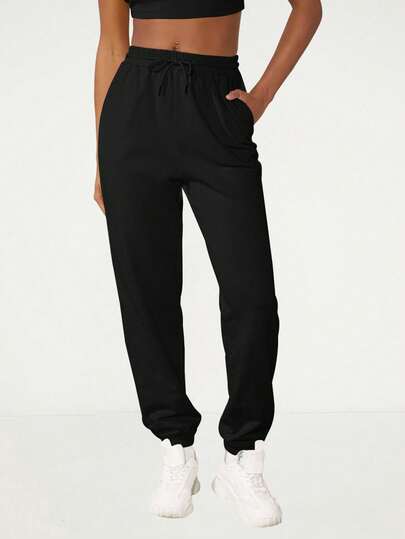 SHEIN BASICS بنطلون رياضي نسائي بجيب وسحاب