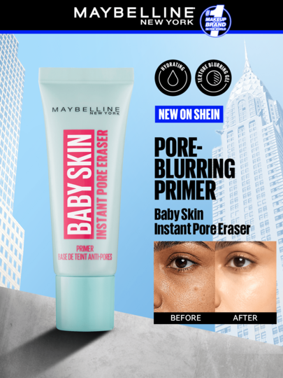 Maybelline قاعدة أساس مثالية للبشرة، محو مسام الوجه، قاعدة مكياج، قاعدة ناعمة، 0.67 أونصة/22 مل - قاعدة أساس، محو المسام، قاعدة المكياج، قاعدة ناعمة، طويلة الأمد، العناية بالبشرة