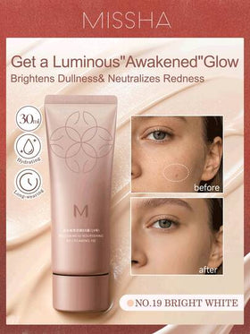 كريم أساس MISSHA BB كريم إشراقة خالي من العيوب | كريم CC مرطب وناعم كالحرير لبشرة نضرة وناعمة، مُنير، يغطي، كريم تفتيح الوجه مرطب ضروري للعطلات، هدية عيد الميلاد للنساء، ماركة أزياء فاخرة للنساء مستحضرات تجميل للعودة إلى المدرسة، فستان زفاف للعروس، صيف، ع