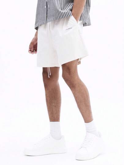 SUMWON طقم شورت شاطئ للرجال بنمط خطوط وأزرار أمامية، مجموعة سباحة للعطلات الصيفية، ملابس شاطئ مريحة وكاجوال