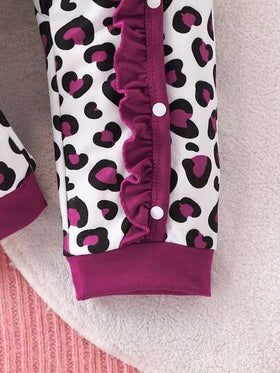 SHEIN مجموعة من قطعتين للأطفال الرضع الجنسين، رومبير رومبر مزينة برقعة قلب وشريطة رأس حمراء، مناسبة لعيد الحب، السنة الجديدة، عيد الميلاد، التصوير الفوتوغرافي، للأطفال حديثي الولادة، قطعة واحدة مشتركة للجنسين