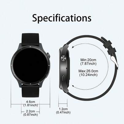 ساعة ذكية عصرية مقاس 1.39 بوصة للرجال والنساء، شاشة تخصيصية ثلاثية الأبعاد، إجراء مكالمات، تلقي الرسائل، عداد خطوات، تتبع السعرات الحرارية، وضعيات رياضية متعددة، مساعد صوتي، التحكم في الموسيقى