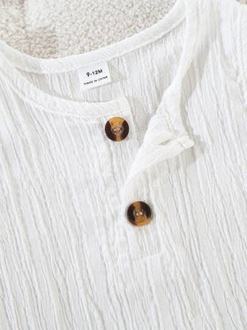 SHEIN Vintaside Kids 6 قطع طقم ملابس صيفي بسيط للأولاد الرضع، يشمل سترات علوية بدون أكمام ذات لون واحد مع شورتات مطابقة في ألوان البني، المشمش، الأزرق، قياس فضفاض مناسب للمناسبات اليومية والخارجية والحفلات