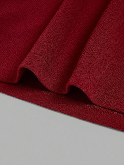 GlowEve فستان أنيق وأنيق بحمالات رفيعة مزين بالخرز، أحمر ، مناسب للارتداء اليومي والمناسبات الرسمية