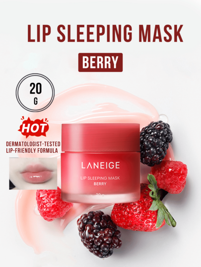 Laneige قناع نوم الشفاه من لانيج، 20 جرام/0.7 أونصة - الأكثر مبيعًا، اختبره الأطباء الجلديون، مستخلص التوت + 3% زبدة الشيا، يحسن خطوط الشفاه والبريق في 4 أسابيع، يغذي الشفاه الجافة/المتشققة، إصلاح ليلي، أساس مكياج، مناسب للبشرة الحساسة/التالفة