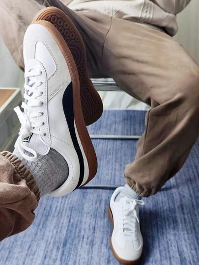 حذاء رياضي PUMA Army Trainer كلاسيكي منخفض الرقبة، للجنسين، أبيض/رمادي/أسود