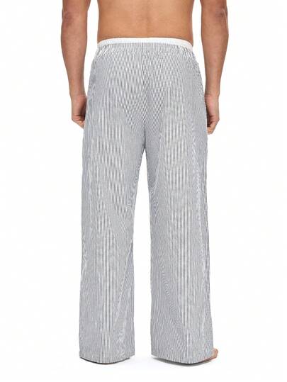 SHEIN بنطلون رياضي كاجوال مخطط للرجال
