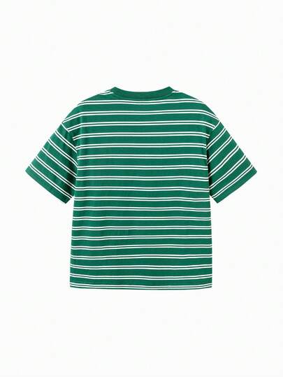 Balabala تي شيرت قصير الأكمام للأطفال، للبنين والبنات، قماش مخطط سريع الجفاف، لباس علوي صيفية متطابقة للعائلة