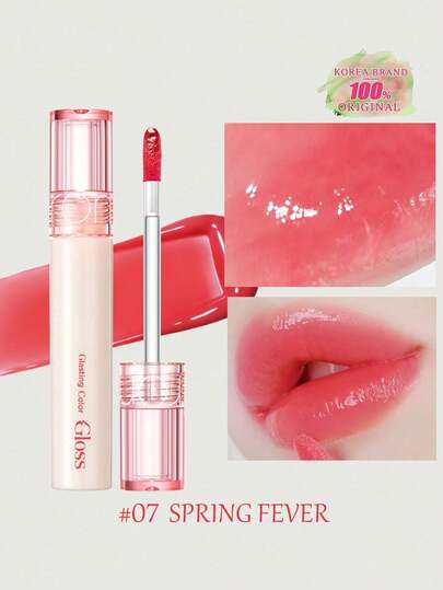Rom&nd رومند غلاستينغ ووتر تينت 07 ربيع الحمى، عالي اللزوجة، يخلق مكياج شفاه لامع ومرطب ذو لمعة بلورية، ملمس هلامي، ترطيب لمدة 6 ساعات، صيغة نباتية، محمول، يخلق مكياج شفاه زجاجي كوري، لامع على الكاميرا، يرطب الشفاه الجافة، مستحضرات تجميل كورية، 4 جرام/0.1