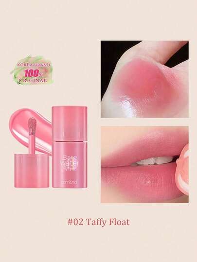 Rom&nd رومند BARE MOOL TINT 02 TAFFY FLOAT، أحمر شفاه لامع، لون حيوي، طويل الأمد، MLBB (شفتي ولكن أفضل) | ملمس خفيف | صبغة شفاه مرطبة وطويلة الأمد | أداء لوني عالي، لامع، نباتي، مكياج كوري، 4.5 جرام (0.16 أونصة)، هدية