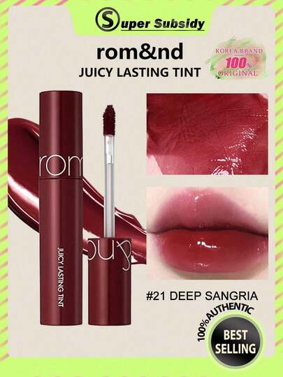 Rom&nd روماند غلوس الشفاه المرطب طويل الأمد 21 ديب سانجريا 5.5 جرام/0.2 أونصة، روماند أحمر الشفاه السائل، تأثير مكياج لامع ومرطب، غلوس الشفاه الكوري، لون طويل الأمد، MLBB (شفتي ولكن أفضل)، مرطب، تغطية لونية عالية، يخلق مكياج شفاف طبيعي، غلوس الشفاه اليومي