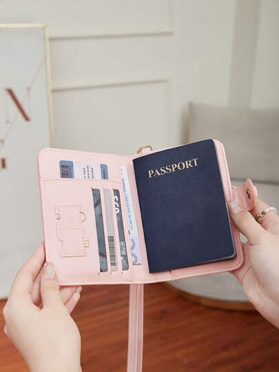 CHARM INFINITE محفظة جواز سفر من جلد PU مقاوم للخدش، حاجز RFID، منظم للنقود والوثائق السفر