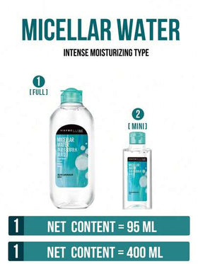 Maybelline 95/400 مل منظف للمكياج منعش، مناسب للبشرة المختلطة والدهنية، يزيل المكياج على الفور، تنظيف فعال للغاية، لا حاجة لتنظيف مزدوج، مرطب ومغذي، لا يجفف البشرة، يترك البشرة ناعمة ولينة بعد إزالة المكياج، خالي من العطور والكحول، يعتني برقة بالبشرة ا...