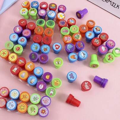 10/30 قطعة مجموعة أختام كرتونية عشوائية، بنمط أنمي، هدية لحفلة عيد الميلاد