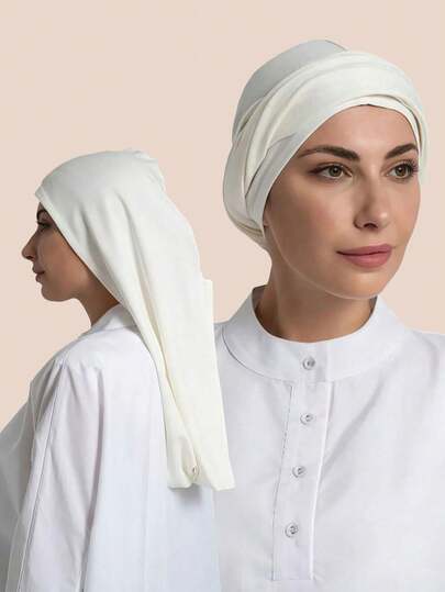 قطعتان من الوشاح الكلاسيكي ذو اللون الأحادي للنساء، 3 أساليب ارتداء مختلفة، متعدد الاستخدامات وعملي، قماش مودال مرن ومريح، مناسب للارتداء اليومي والرياضة واليوغا