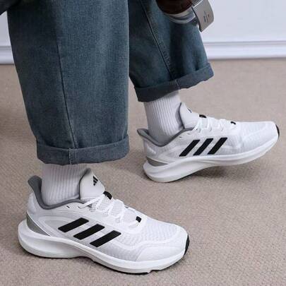 Adidas أحذية أديداس رجالية، مناسبة لجميع الفصول، أحذية رياضية، أحذية جري رجالية، تصميم جديد، شبكة سميكة، خفيفة الوزن، أحذية كاجوال ماصة للصدمات.