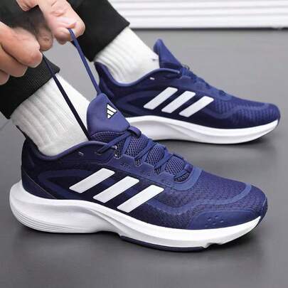 Adidas أحذية أديداس رجالية، مناسبة لجميع الفصول، أحذية رياضية، أحذية جري رجالية، تصميم جديد، شبكة سميكة، خفيفة الوزن، أحذية كاجوال ماصة للصدمات.