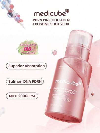 Medicube 2000 PDRN جوهر الكولاجين الوردي والخلايا الجذعية، مرطب، يعزز إنتاج الكولاجين، امتصاص سريع، مناسب للبشرة الجافة والناضجة. إصلاح لطيف، شد، يحسن نسيج البشرة. 30 مل / 1.01 أونصة سائلة | مستحضرات تجميل كورية