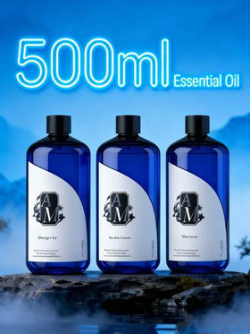 زيت عطري أساسي سعة 500 مل، سائل تعبئة موزع الروائح بدون لهب، مناسب لموزع الروائح الفوق صوتي، موزع الروائح بالقصب، روائح بدون لهب، زيت عطري بدون لهب درجة فندقية مع عيدان قصب، رائحة طويلة الأمد