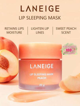 Laneige 20 جرام قناع نوم للشفاه بطعم الخوخ، إصلاح مكثف طوال الليل، ترطيب عميق، تقليل خطوط الشفاه، تحسين الشفاه الجافة والمتقشرة. مدعم بفيتامين سي ومضادات الأكسدة لتنقية لون الشفاه. يحافظ على الرطوبة والمغذيات، ويمنع فقدان الرطوبة أثناء الليل. ملمس جيلي ور