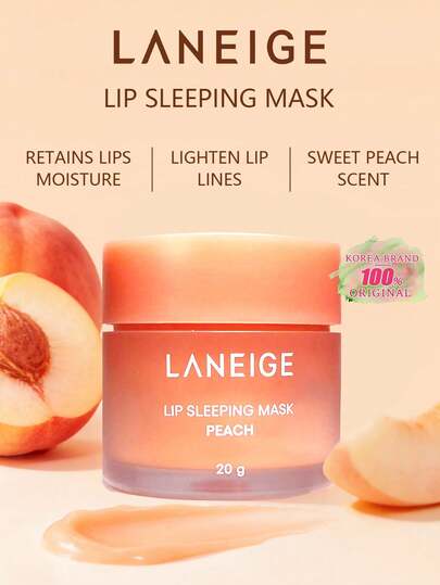Laneige 20 جرام قناع نوم للشفاه بطعم الخوخ، إصلاح مكثف طوال الليل، ترطيب عميق، تقليل خطوط الشفاه، تحسين الشفاه الجافة والمتقشرة. مدعم بفيتامين سي ومضادات الأكسدة لتنقية لون الشفاه. يحافظ على الرطوبة والمغذيات، ويمنع فقدان الرطوبة أثناء الليل. ملمس جيلي ور