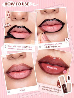 SHEGLAM Fall In Line محدد شفاه قابل للتقشير-Pinky Promise روج تنت أرواج علامة تجارية جمال مكياج ميكب مستحضرات تجميل للنساء الفتيات مثالي لفصل الشتاء الربيع مثالي ل- Y2K أزياء أنيقة رمضان هدية حفلة جاهز أفضل لون