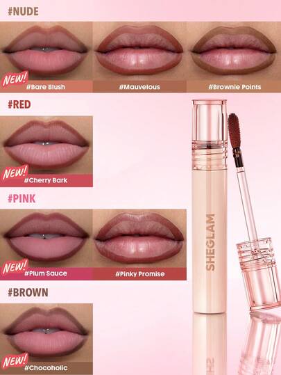 SHEGLAM Fall In Line محدد شفاه قابل للتقشير-Pinky Promise روج تنت أرواج علامة تجارية جمال مكياج ميكب مستحضرات تجميل للنساء الفتيات مثالي لفصل الشتاء الربيع مثالي ل- Y2K أزياء أنيقة رمضان هدية حفلة جاهز أفضل لون