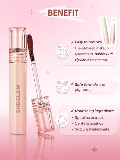SHEGLAM Fall In Line محدد شفاه قابل للتقشير-Pinky Promise روج تنت أرواج علامة تجارية جمال مكياج ميكب مستحضرات تجميل للنساء الفتيات مثالي لفصل الشتاء الربيع مثالي ل- Y2K أزياء أنيقة رمضان هدية حفلة جاهز أفضل لون