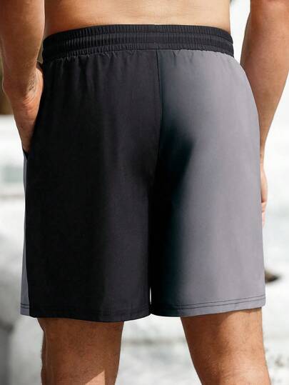 Manfinity Swimmode شورتات سباحة رجالية، طبعة ممبللة ثلاثية الأبعاد بأشجار جوز الهند، شورتات شاطئ عادية للأنشطة الخارجية، خصر بسير قابل للسحب، طبقة واحدة بدون بطانة، مثالية للأنشطة اليومية والعطلات والملابس الشاطئية، طبعة هاواي