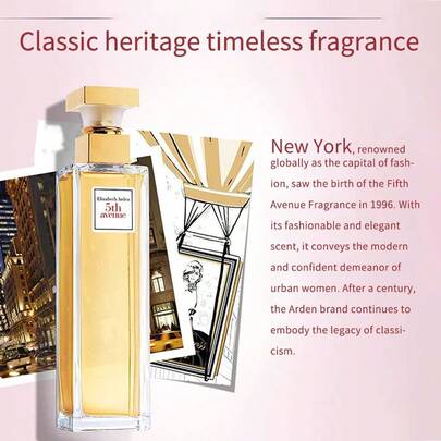 ELIZABETH ARDEN عطر إليزابيث آردن فيفث أفينيو للنساء، 125مل/4.23 أونصة سائلة، رائحة الزنبق الناعمة والمغنوليا الحلوة، رائحة بودرية كلاسيكية