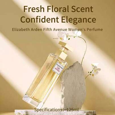 ELIZABETH ARDEN عطر إليزابيث آردن فيفث أفينيو للنساء، 125مل/4.23 أونصة سائلة، رائحة الزنبق الناعمة والمغنوليا الحلوة، رائحة بودرية كلاسيكية