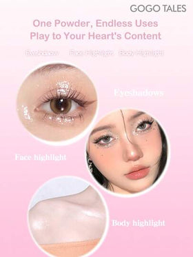 GOGO TALES باليت مضيء الوجه ثنائي النسيج من GOGOTALES، يضيء مركز الوجه للحصول على بشرة طبيعية مبللة، باليت أحمر الخدود والظلال متعدد الاستخدامات، مناسب للمبتدئين