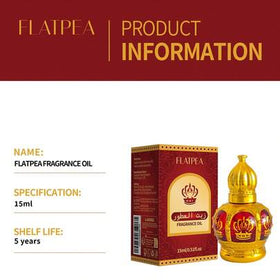 FLATPEA عطر نسائي ورجالي، زيت عطري عربي، عطر الشرق الأوسط، ذو ثبات طويل الأمد، أنيق ومتطور، عطر فاخر فاخر، زيت عطري، حجم محمول 15مل، خيار مثالي للاستخدام اليومي والمواعدة، هدية مناسبة لعيد الميلاد وعيد الحب