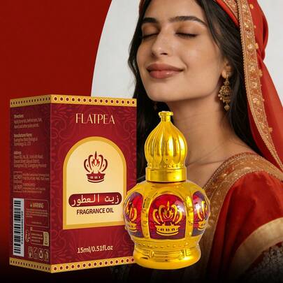 FLATPEA عطر نسائي ورجالي، زيت عطري عربي، عطر الشرق الأوسط، ذو ثبات طويل الأمد، أنيق ومتطور، عطر فاخر فاخر، زيت عطري، حجم محمول 15مل، خيار مثالي للاستخدام اليومي والمواعدة، هدية مناسبة لعيد الميلاد وعيد الحب