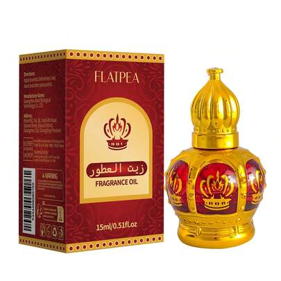 FLATPEA عطر نسائي ورجالي، زيت عطري عربي، عطر الشرق الأوسط، ذو ثبات طويل الأمد، أنيق ومتطور، عطر فاخر فاخر، زيت عطري، حجم محمول 15مل، خيار مثالي للاستخدام اليومي والمواعدة، هدية مناسبة لعيد الميلاد وعيد الحب