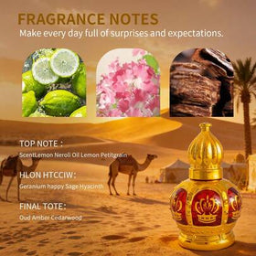 FLATPEA عطر نسائي ورجالي، زيت عطري عربي، عطر الشرق الأوسط، ذو ثبات طويل الأمد، أنيق ومتطور، عطر فاخر فاخر، زيت عطري، حجم محمول 15مل، خيار مثالي للاستخدام اليومي والمواعدة، هدية مناسبة لعيد الميلاد وعيد الحب
