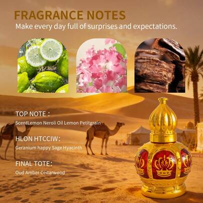 FLATPEA عطر نسائي ورجالي، زيت عطري عربي، عطر الشرق الأوسط، ذو ثبات طويل الأمد، أنيق ومتطور، عطر فاخر فاخر، زيت عطري، حجم محمول 15مل، خيار مثالي للاستخدام اليومي والمواعدة، هدية مناسبة لعيد الميلاد وعيد الحب