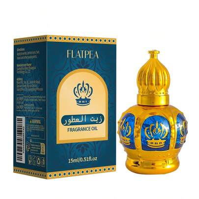 FLATPEA عطر نسائي ورجالي، زيت عطري عربي، عطر الشرق الأوسط، ذو ثبات طويل الأمد، أنيق ومتطور، عطر فاخر فاخر، زيت عطري، حجم محمول 15مل، خيار مثالي للاستخدام اليومي والمواعدة، هدية مناسبة لعيد الميلاد وعيد الحب