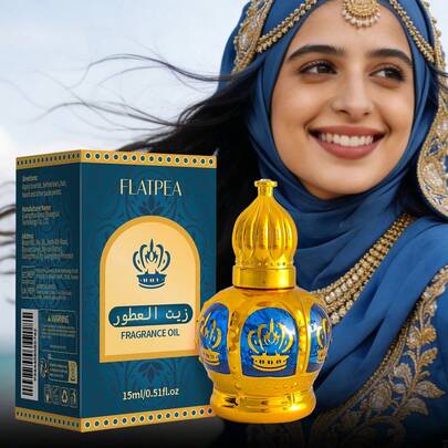 FLATPEA عطر نسائي ورجالي، زيت عطري عربي، عطر الشرق الأوسط، ذو ثبات طويل الأمد، أنيق ومتطور، عطر فاخر فاخر، زيت عطري، حجم محمول 15مل، خيار مثالي للاستخدام اليومي والمواعدة، هدية مناسبة لعيد الميلاد وعيد الحب