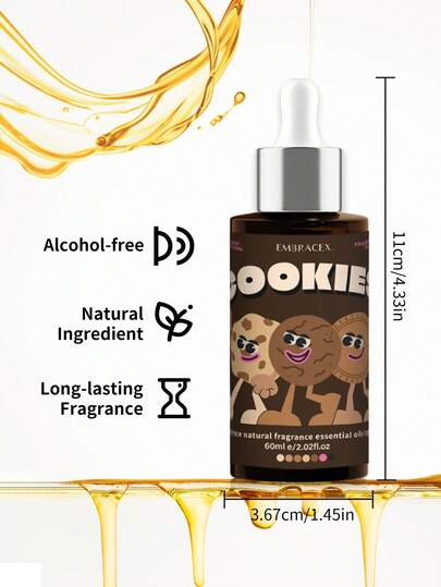 EMBRACEX. زيت عطري بعبوة كرويّة 10مل+60مل+10مل برائحة البسكويت، زيت معطّر، ديكور المنزل، معطّر الهواء، يمكن استخدامه لصنع شموع معطّرة، هدية عيد