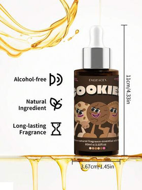 EMBRACEX. زيت عطري بعبوة كرويّة 10مل+60مل+10مل برائحة البسكويت، زيت معطّر، ديكور المنزل، معطّر الهواء، يمكن استخدامه لصنع شموع معطّرة، هدية عيد