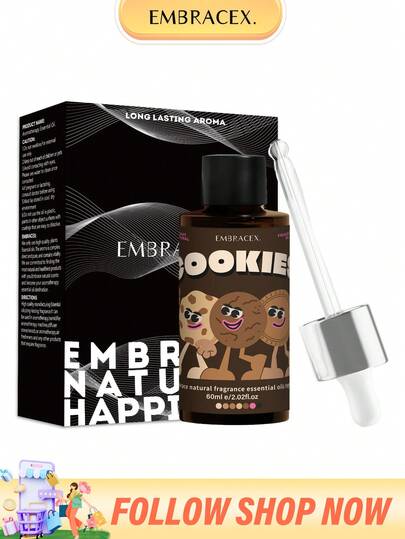 EMBRACEX. زيت عطري بعبوة كرويّة 10مل+60مل+10مل برائحة البسكويت، زيت معطّر، ديكور المنزل، معطّر الهواء، يمكن استخدامه لصنع شموع معطّرة، هدية عيد