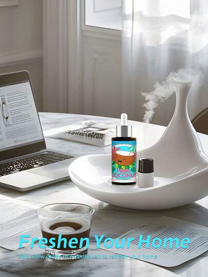 EMBRACEX. زيت جوز الهند الأساسي 10مل+60مل، منعش للهواء، يمكن استخدامه لصنع شموع معطرة، ديكور المنزل، جهاز تبخير داخلي، هدية عيد