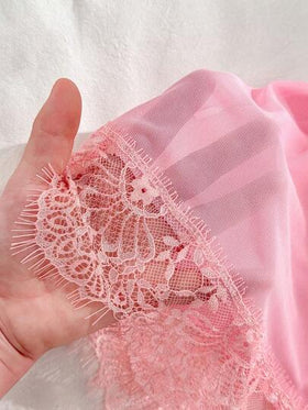 PetitDoll مجموعة ثوب نوم نسائي مثير من الدانتيل والرقعة، عيد الحب