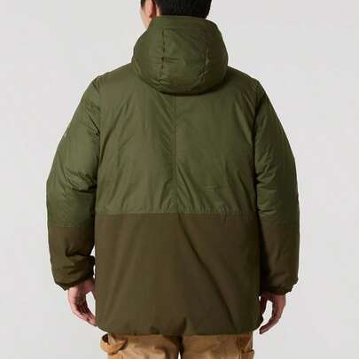 Under Armour معطف قطني مبطن للرجال - أخضر، معطف بطانة ريش مريح وفضفاض 6000986-308 (85% ريش، 15% ريشة)