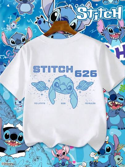 Disney Stitch تعاون مصرح به مع "ستيتش" | بلوزة أطفال بناتية احتفالية