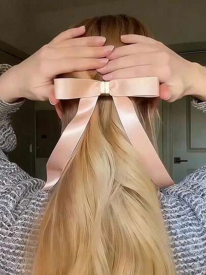 تصفيفة شعر نصف مرفوع نصف منسدل مع مشبك مغناطيسي، مشبك شعر بشكل فيونكة، مشبك مخلب صغير قابل للفصل لتصفيفة الشعر نصف مرفوعة في الخلف. تصفيفات سهلة، دروس شعر، نصف مرفوع نصف منسدل، مشبك شعر مغناطيسي، إنشاء مظاهر متنوعة، أنيقة وسهلة الخلط والتناسق، مناسبة للشع