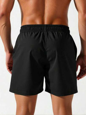 Manfinity Swimmode شورت شاطئ فضفاض للرجال مع خصر مرن وجيوب مائلة، مناسب للصيف والعطلات على الشاطئ