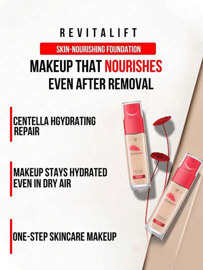 L’Oreal Paris 5/30 مل أساس مضاد للتجاعيد، درجة لون #100، مناسب لبشرة فاتحة، مُنكّه بمستخلص القرنفل الآسيوي لتغذية وإصلاح وترطيب البشرة، خفيف الوزن وغير لزج، يجمع بين فوائد العناية بالبشرة والمكياج.